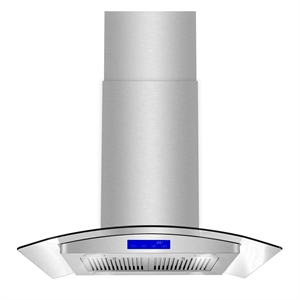 30 in. Lumin Collection Ducted Island Range Hood in Stainless Steel
