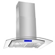 30 in. Lumin Collection Ducted Island Range Hood in Stainless Steel