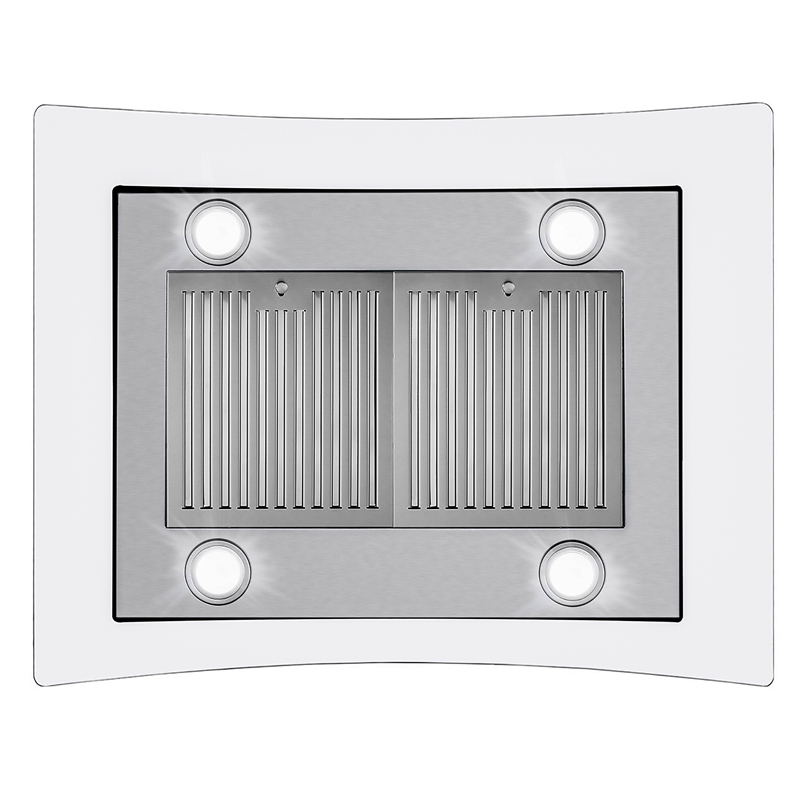 30 in. Lumin Collection Ducted Island Range Hood in Stainless Steel