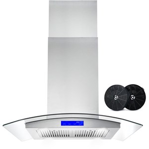 30 in. Lumin Collection Ductless Island Range Hood in Stainless Steel