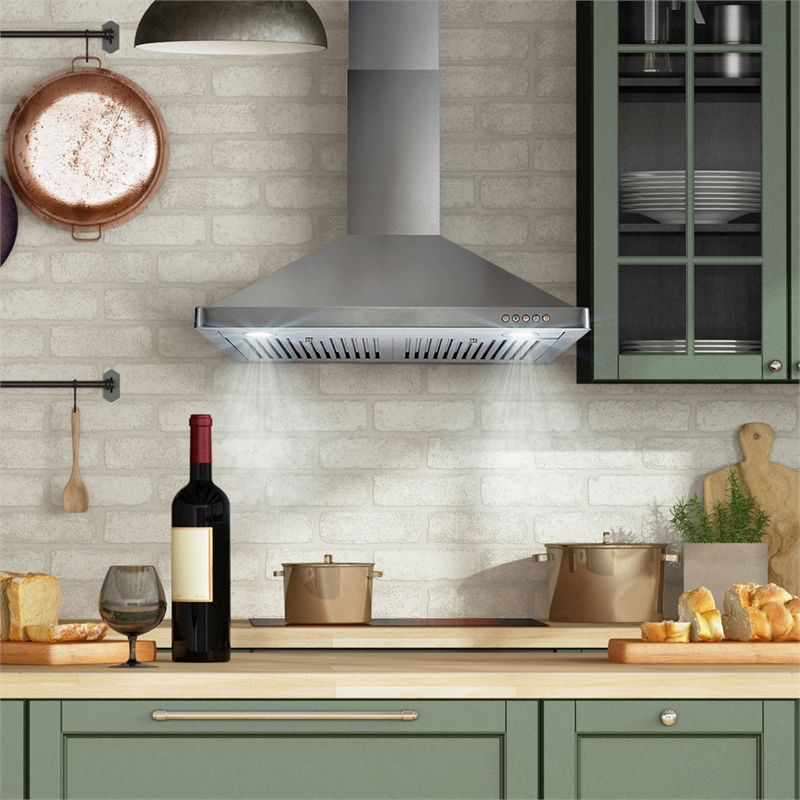 30 in. Vista Collection Ducted Wall Mount Range Hood in Stainless Steel