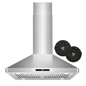 30 in. Lumin Collection Ductless Island Range Hood in Stainless Steel