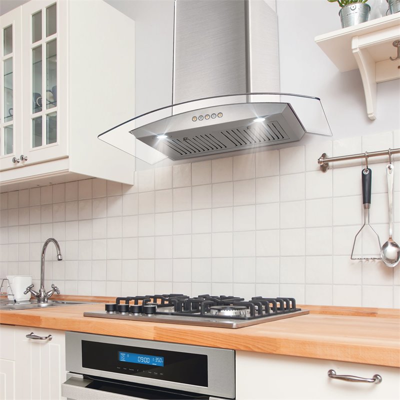 30 in. Vista Collection Ductless Wall Mount Range Hood in Stainless Steel