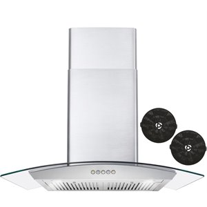 30 in. Vista Collection Ductless Wall Mount Range Hood in Stainless Steel