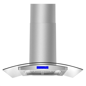 36 in. Lumin Collection Ducted Island Range Hood in Stainless Steel