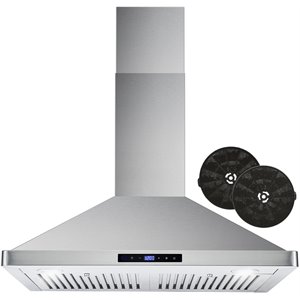 30 in. Vista Collection Ductless Wall Mount Range Hood in Stainless Steel