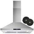30 in. Vista Collection Ductless Wall Mount Range Hood in Stainless Steel