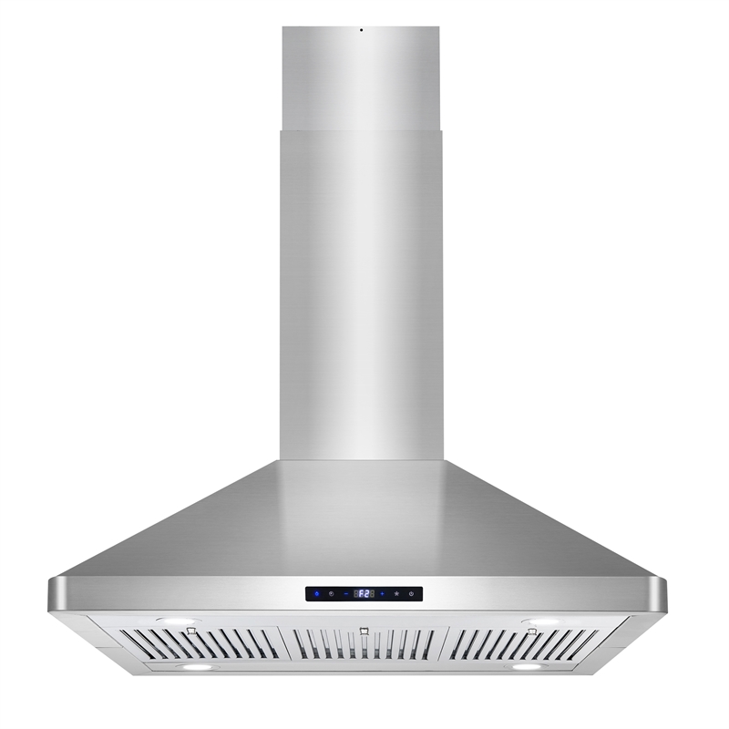 36 in. Lumin Collection Ducted Island Range Hood in Stainless Steel