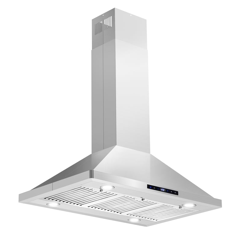 36 in. Lumin Collection Ductless Island Range Hood in Stainless Steel