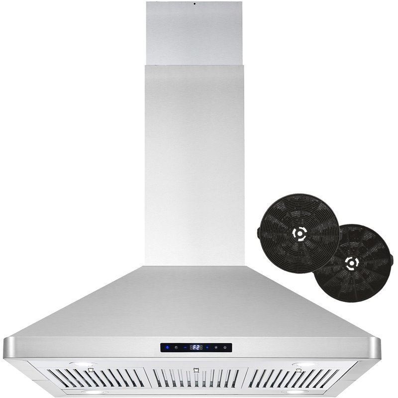 36 in. Lumin Collection Ductless Island Range Hood in Stainless Steel