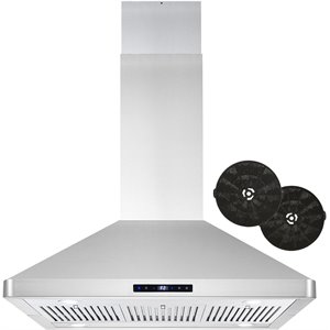 36 in. Lumin Collection Ductless Island Range Hood in Stainless Steel