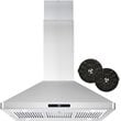 36 in. Lumin Collection Ductless Island Range Hood in Stainless Steel