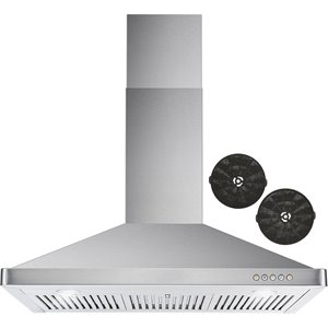 36 in. Vista Collection Ductless Wall Mount Range Hood in Stainless Steel