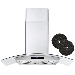 36 in. Vista Collection Ductless Wall Mount Range Hood in Stainless Steel