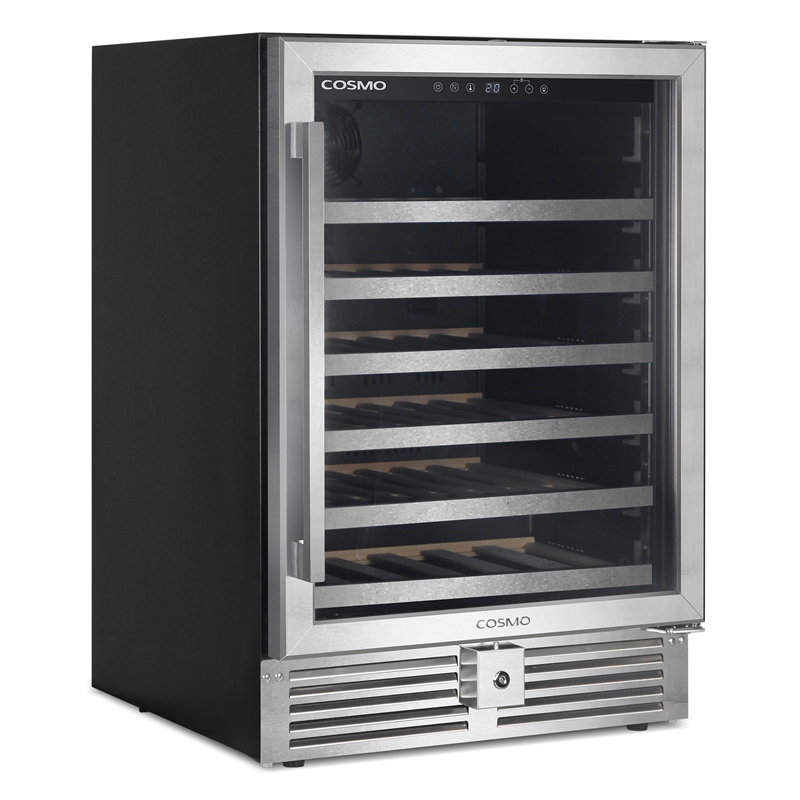 Cosmo COS-24BIWCS 48-Bottle Single-Zone Stainless Steel Freestanding Wine Cooler