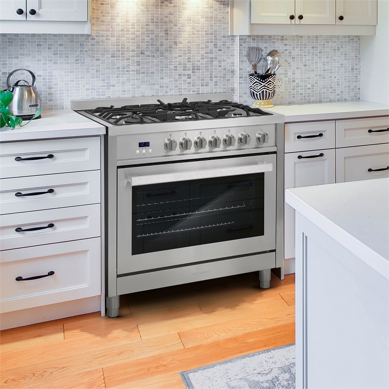 36 in. Nebula Collection 3.8 cu. ft. 5 Burner Gas Range - Propane Kit