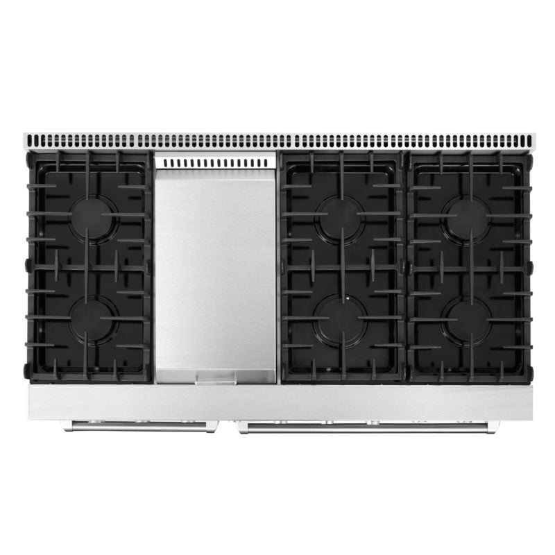 Cosmo COS-EPGR486G 48 in. Double Oven Gas Range & 48 in. Range Hood Set