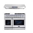Cosmo COS-EPGR486G 48 in. Double Oven Gas Range & 48 in. Range Hood Set