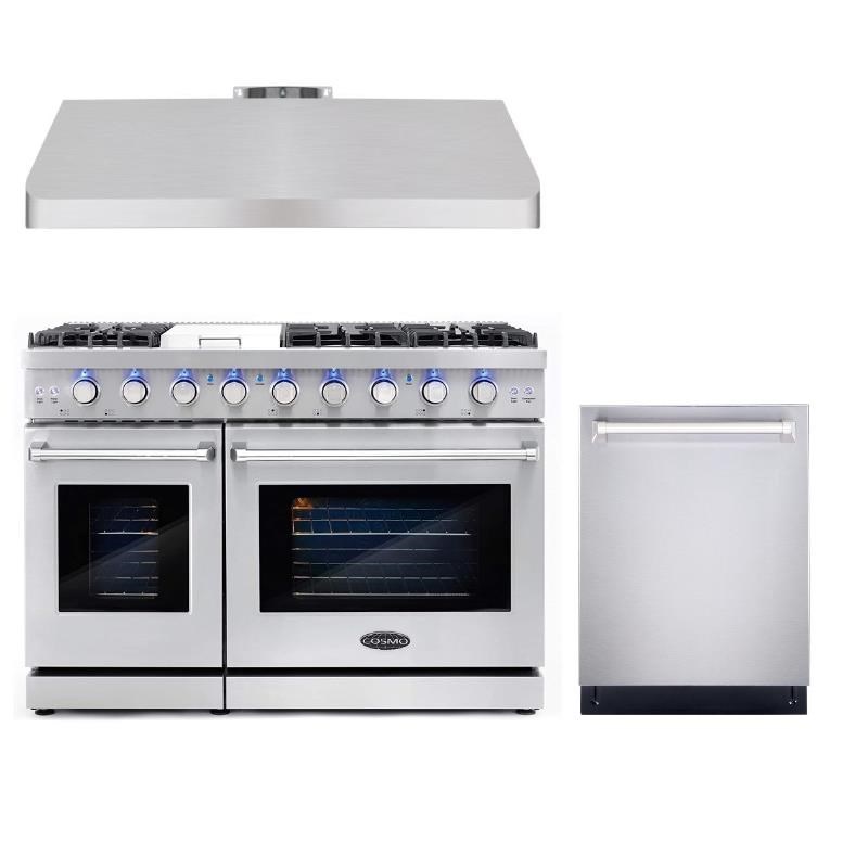Cosmo COS-EPGR486G 48 in. Gas Range & Hood & Dishwasher Set - Liquid Propane