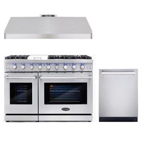 Cosmo COS-EPGR486G 48 in. Gas Range & Hood & Dishwasher Set - Liquid Propane