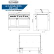Cosmo COS-EPGR486G 48 in. Gas Range & Hood & Dishwasher Set - Liquid Propane