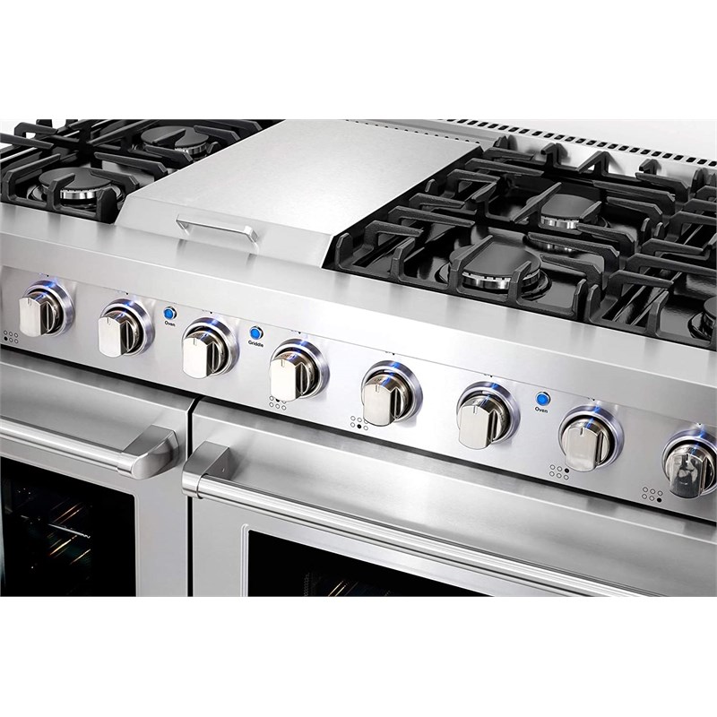 Cosmo 48 in. Gas Range & Hood & Dishwasher & Refrigerator Set - Liquid Propane