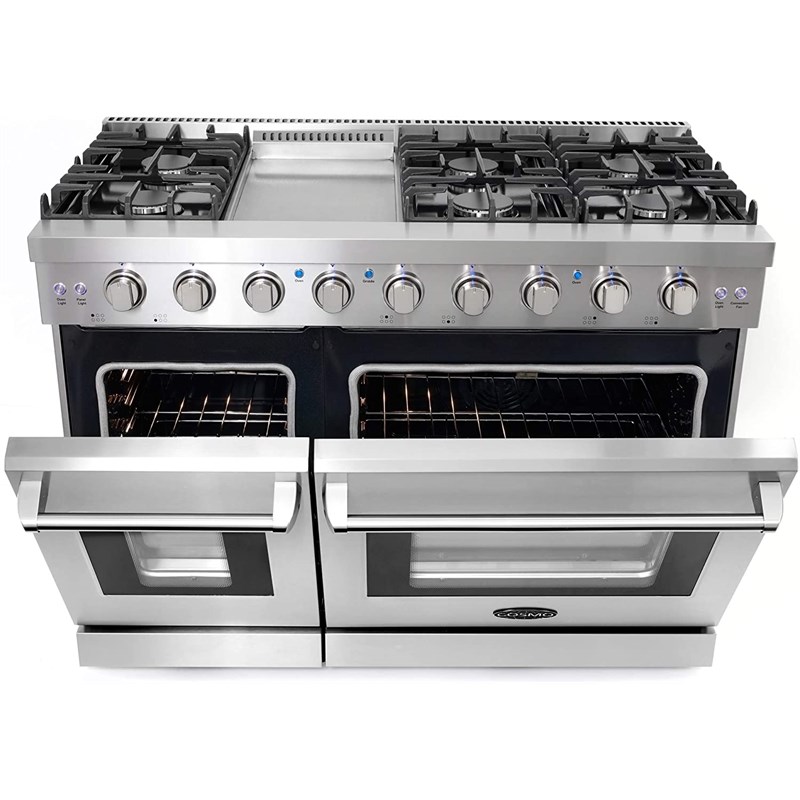 Cosmo 48 in. Gas Range & Hood & Dishwasher & Refrigerator Set - Liquid Propane