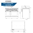 Cosmo COS-EPGR486G 48 in. Gas Range & Range Hood & Dishwasher & Refrigerator Set