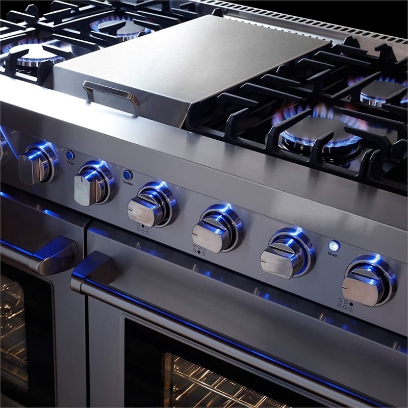 Cosmo COS-EPGR486G 48 in. Gas Range & Range Hood & Dishwasher & Refrigerator Set