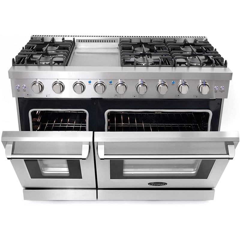 Cosmo 48 in. Gas Range & Hood & Dishwasher & Refrigerator Set - Liquid Propane