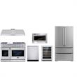 Cosmo 48 in. Range & Hood & Dishwasher & Wine Cooler & Fridge & Microwave Set