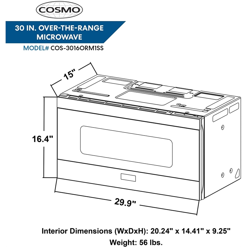 Cosmo 30 in. Drop-In Cooktop & Over-the-Range Microwave Oven with Vent Fan Set