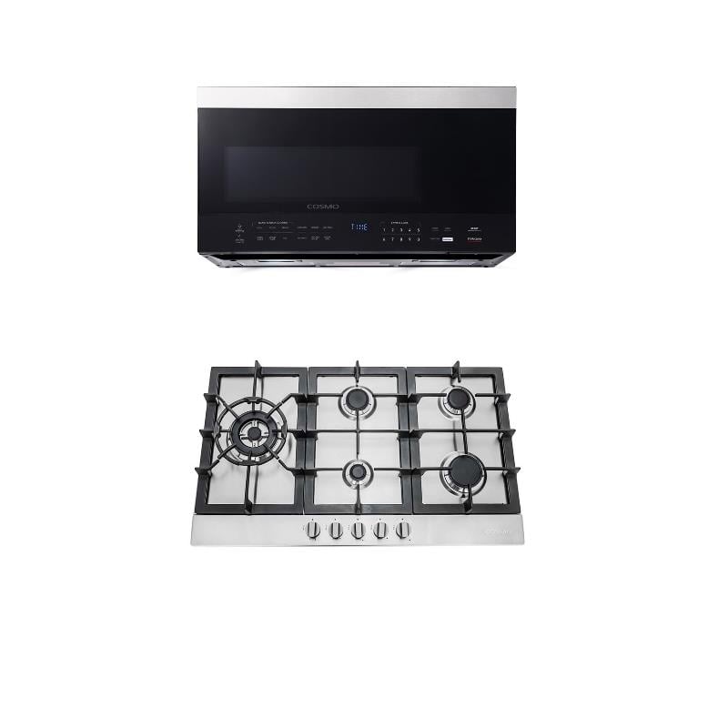 Cosmo 30 in. Drop-In Cooktop & Over-the-Range Microwave Oven with Vent Fan Set