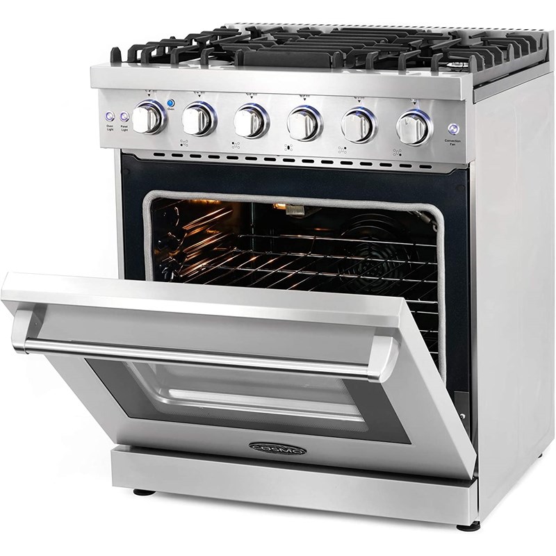 Cosmo COS-EPGR304 30 in. 4.5 cu. ft. Gas Range & Microwave w/ Vent Fan Set