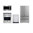 Cosmo 30 in. Gas Range & Microwave w/ Vent Fan & Dishwasher & Fridge Set