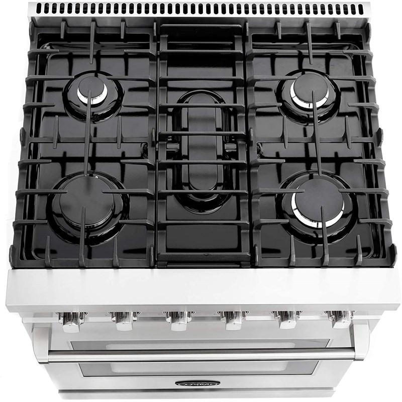Cosmo 30 in. Gas Range & Range Hood & Dishwasher & Refrigerator Set
