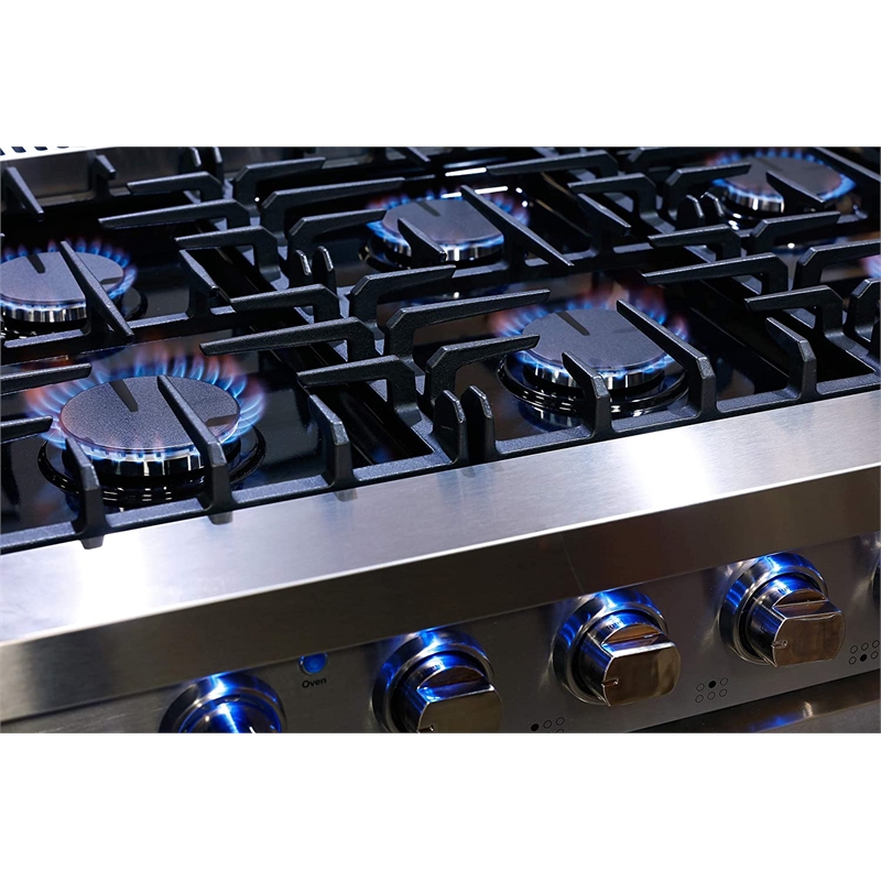 Cosmo 36 in. Gas Range & Hood & Dishwasher & Refrigerator & Microwave Set