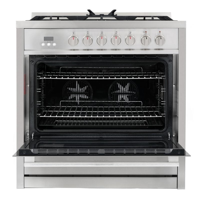 Cosmo 36 in. Dual Fuel Range & Range Hood & Dishwasher & Refrigerator Set
