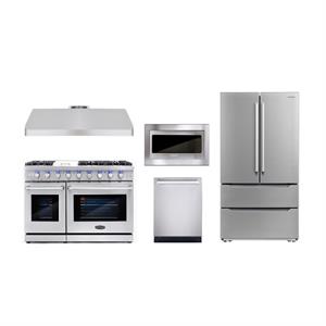 Cosmo 48 in. Gas Range & Hood & Dishwasher & Refrigerator & Microwave Set