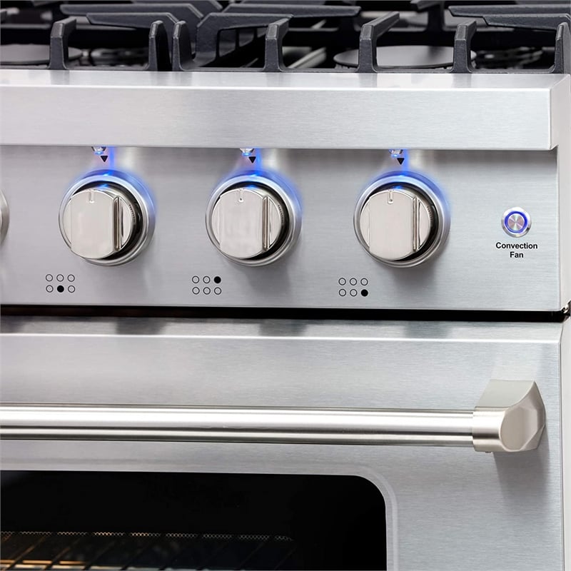 Cosmo COS-EPGR366 36 in. Gas Range & Range Hood & Dishwasher & Refrigerator Set