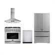 Cosmo COS-EPGR366 36 in. Gas Range & Range Hood & Dishwasher & Refrigerator Set