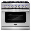 Cosmo COS-EPGR366 36 in. Gas Range & Range Hood & Dishwasher & Refrigerator Set
