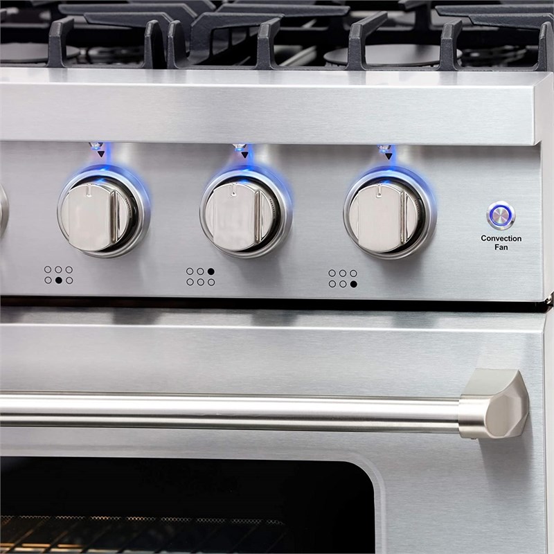 Cosmo COS-EPGR366 36 in. Gas Range & Range Hood & Dishwasher & Refrigerator Set