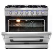 Cosmo COS-EPGR366 36 in. Gas Range & Range Hood & Dishwasher & Refrigerator Set