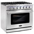 Cosmo COS-EPGR366 36 in. Gas Range & Range Hood & Dishwasher & Refrigerator Set