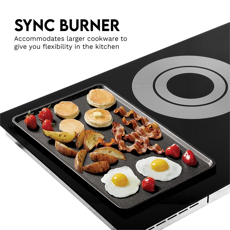 30 in. Electric Ceramic Glass Cooktop with 4 Burners in Black Porcelain