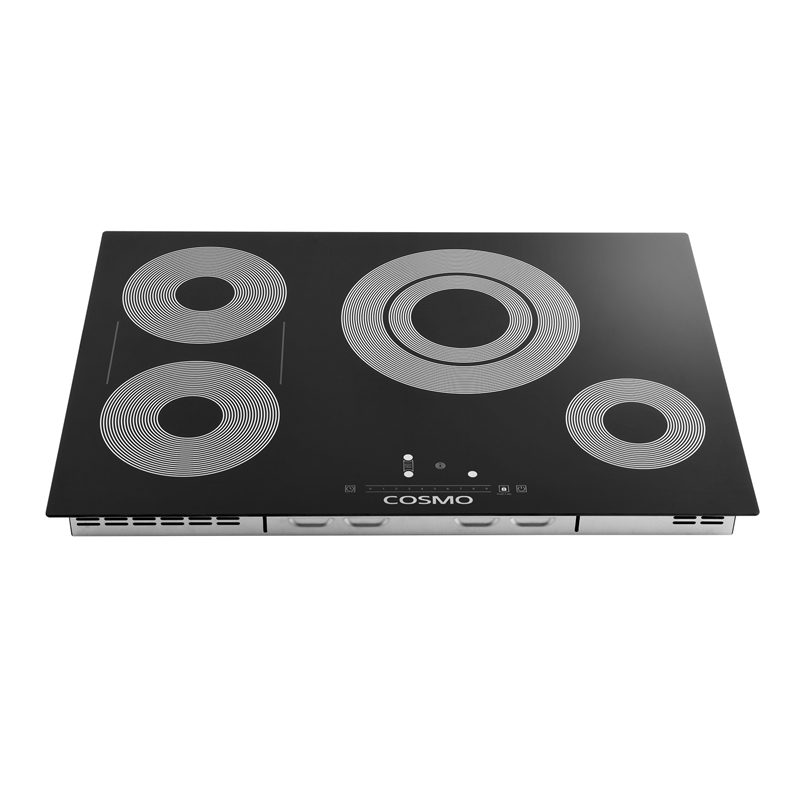 30 in. Electric Ceramic Glass Cooktop with 4 Burners in Black Porcelain