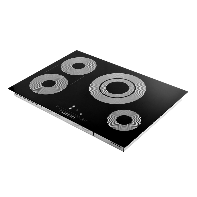 30 in. Electric Ceramic Glass Cooktop with 4 Burners in Black Porcelain