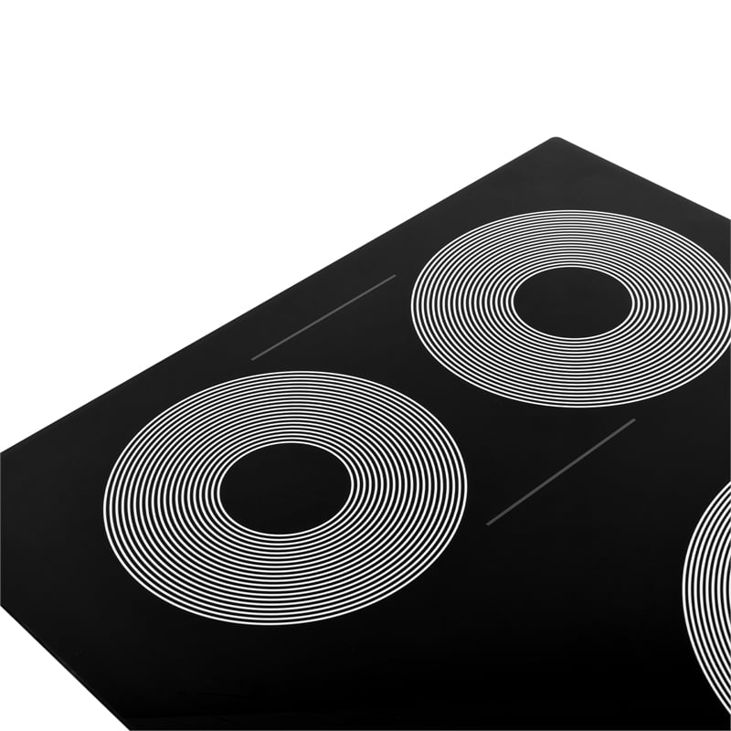 30 in. Electric Ceramic Glass Cooktop with 4 Burners in Black Porcelain