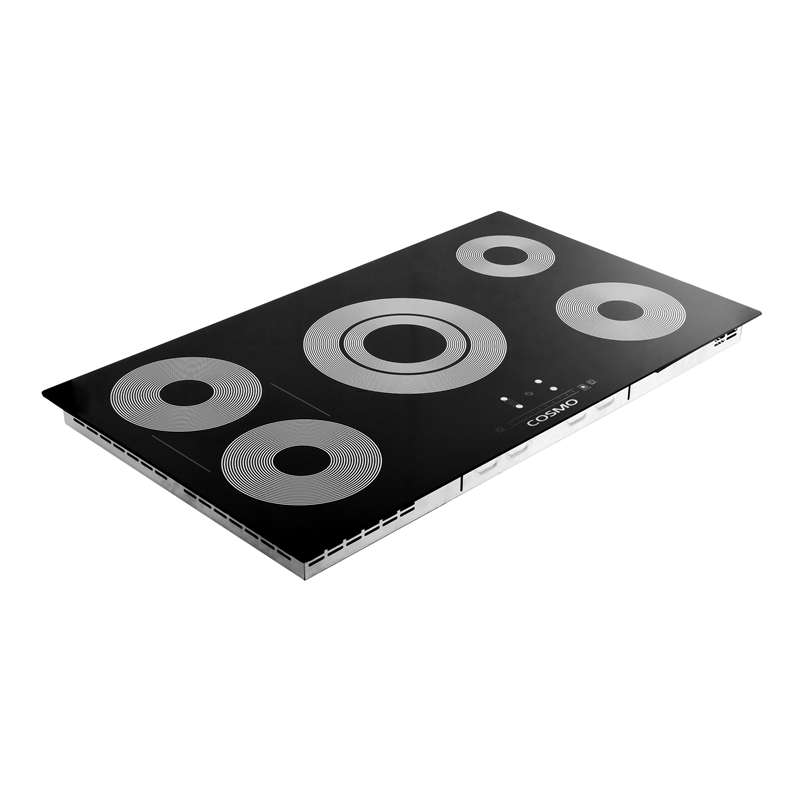 36 in. Electric Ceramic Glass Cooktop with 4 Burners in Black Porcelain